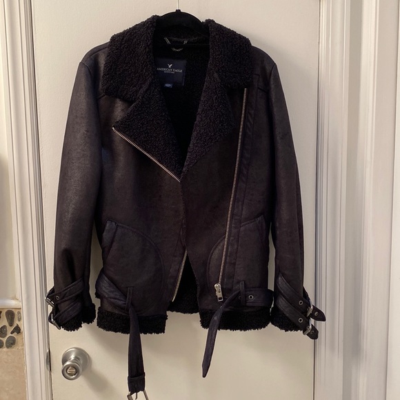 American Eagle Outfitters Jackets & Blazers - American Eagle faux suede/leather motorcycle jacket